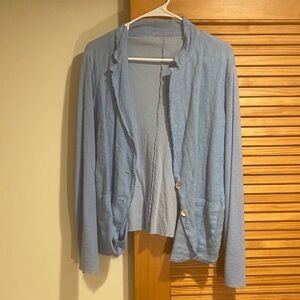 cut loose Pale Blue Open-Front Lightweight Blazer